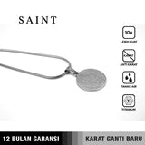Emrys Liontin Set SAINT COIN + SIERRA Real Titanium Anti Karat Kalung Liontin Titanium Pria Wanita