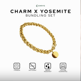 Emrys Bundling Charm X Bracelet Titanium Anti Karat Gelang Titanium Pria Wanita