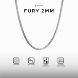Emrys Necklace FURY 2mm Real Titanium Anti Karat Kalung Titanium Pria Wanita