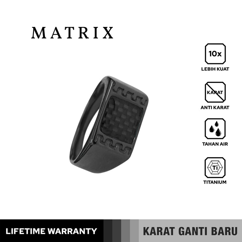Emrys Premium Ring MATRIX Carbon Real Titanium Anti Karat Cincin Titanium Pria Wanita