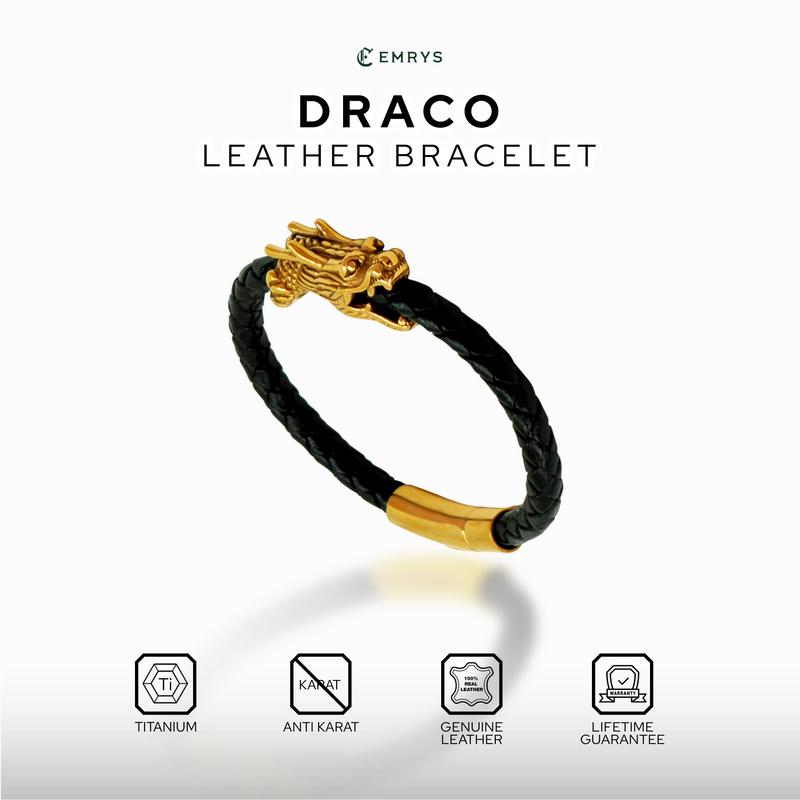 Emrys DRACO Bracelet Real Leather Gelang Kulit Pria dan Wanita