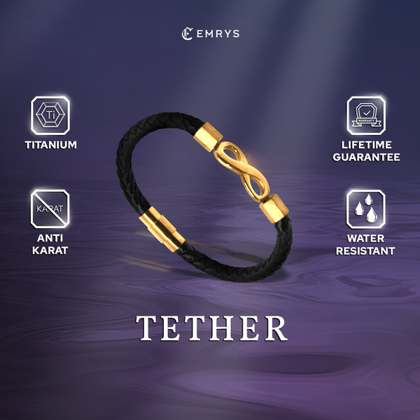 Emrys TETHER Bracelet Real Leather Gelang Kulit Pria Wanita