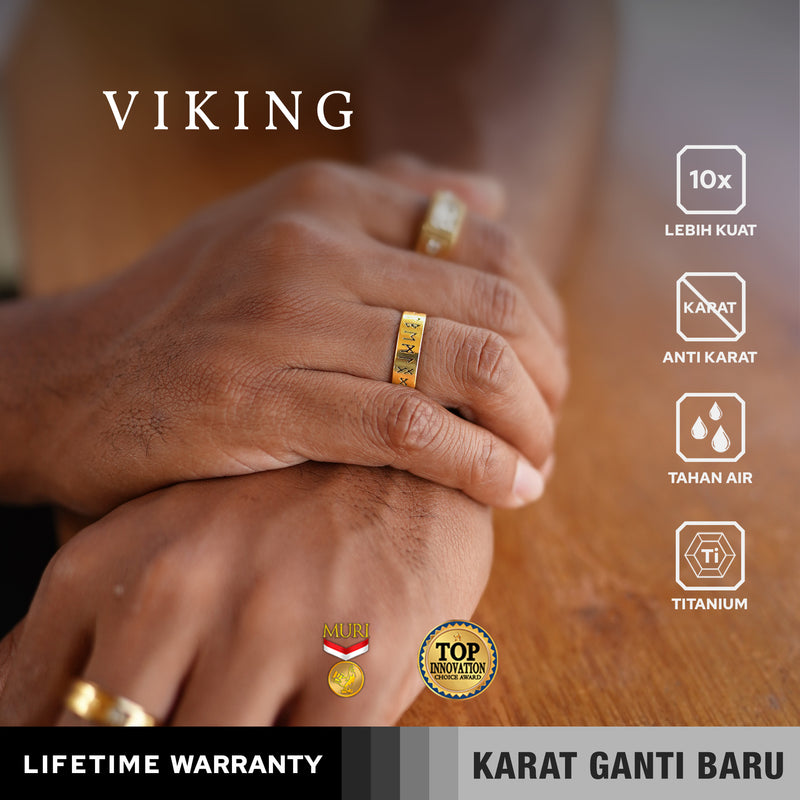 EMRYS Premium VIKING Ring Titanium Anti Karat Cincin Pria Wanita