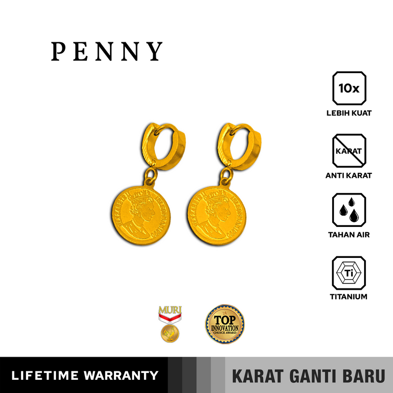 Emrys PENNY ANTING Tindik Titanium Anti Karat Pria dan Wanita