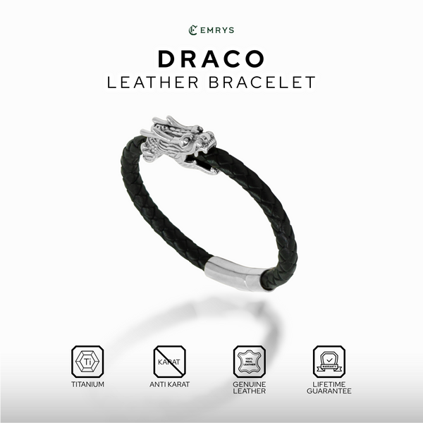 Emrys DRACO Bracelet Real Leather Gelang Kulit Pria dan Wanita