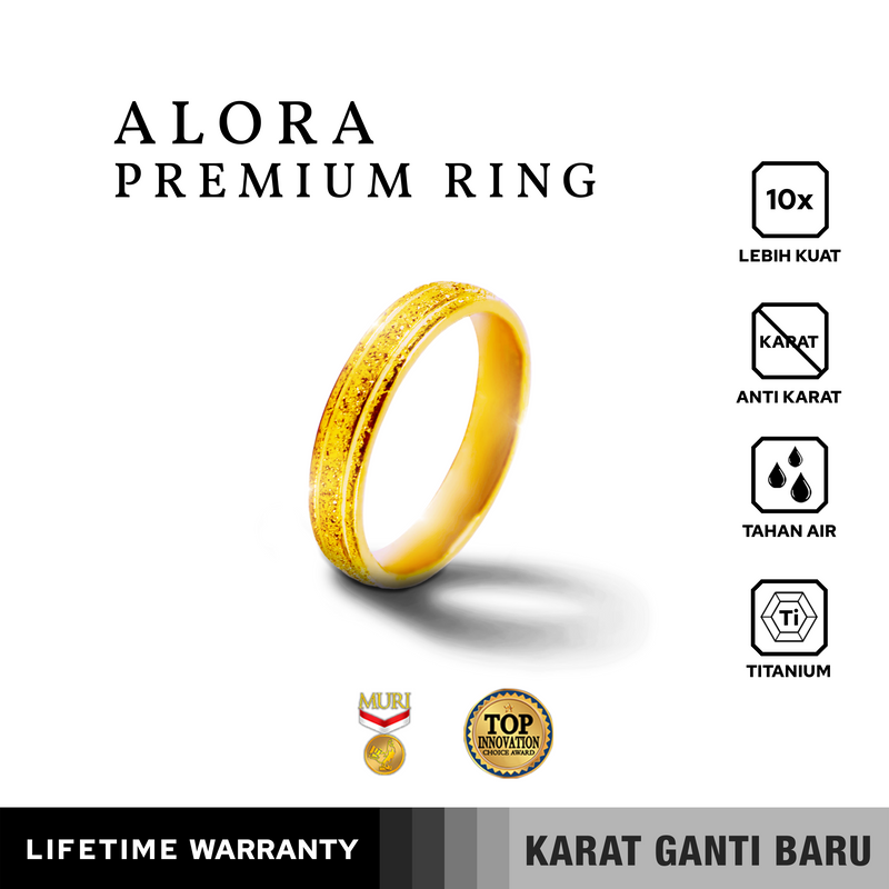 Emrys Premium Ring ALORA Real Titanium Anti Karat Cincin Titanium Pria Wanita