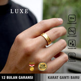 Emrys Premium Ring LUXE  Real Titanium Anti Karat Cincin Pria Wanita