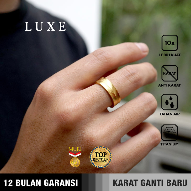 Emrys Premium Ring LUXE  Real Titanium Anti Karat Cincin Pria Wanita