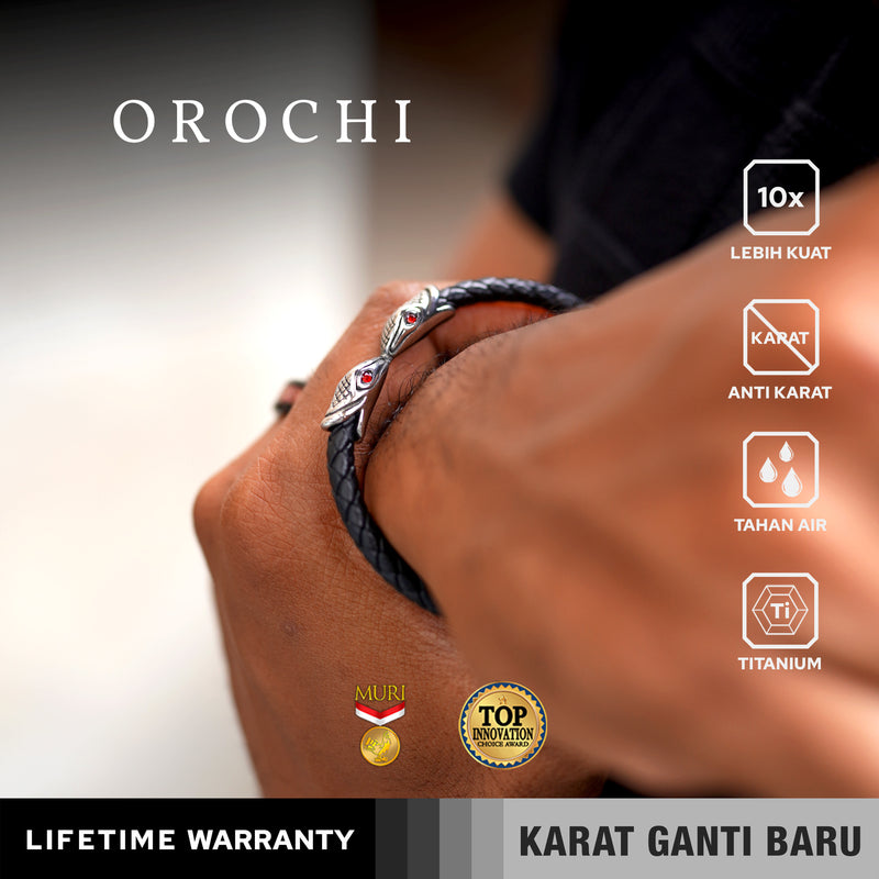 Emrys OROCHI  Bracelet Real Leather Gelang Kulit Pria Wanita