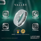 Emrys Premium Ring VALLEY Real Titanium Anti Karat Cincin Titanium Pria Wanita