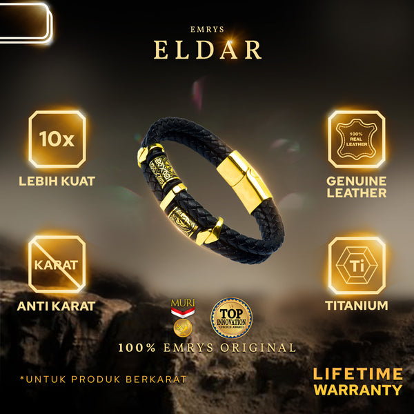 Emrys ELDAR Bracelet Real Leather Gelang Kulit Pria dan Wanita