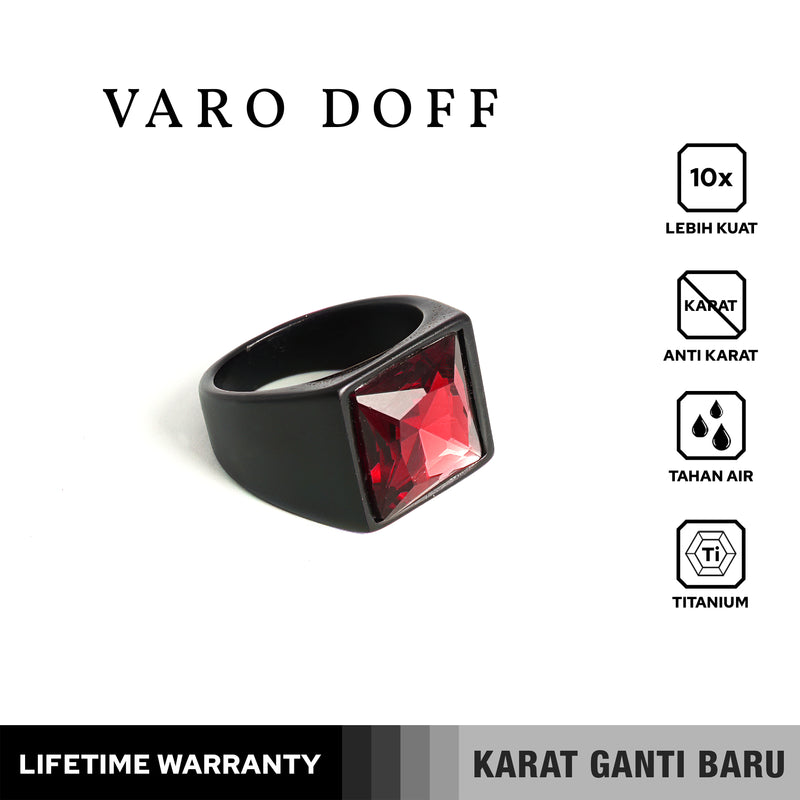 Emrys Premium Ring VARO DOFF Real Titanium Anti Karat Cincin Titanium Pria Wanita