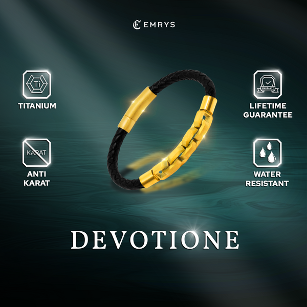 Emrys DEVOTIONE Real Leather Gelang Kulit Asli Pria Wanita