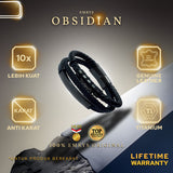 Emrys OBSIDIAN Bracelet Real Leather Gelang Kulit Pria dan Wanita