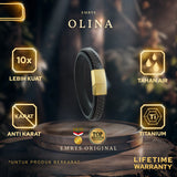 Emrys OLINA Bracelet Real Leather Gelang Kulit Pria Wanita