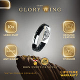 Emrys GLORY WING Bracelet Real Leather Gelang Kulit Pria dan Wanita