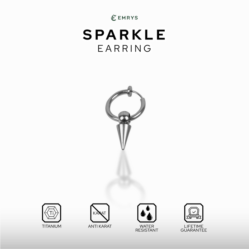Emrys SPARKLE ANTING Jepit Titanium Anti Karat Pria dan Wanita