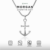 Emrys Liontin Set MORGAN Real Titanium Anti Karat Kalung Titanium Pria Wanita