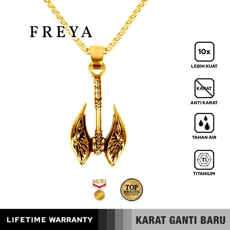 Emrys Liontin Set FREYA Real Titanium Anti Karat Kalung Titanium Pria Wanita