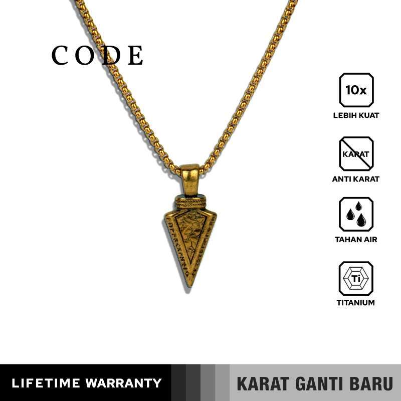 Emrys Liontin Set CODE Real Titanium Anti Karat Kalung Titanium Pria Wanita