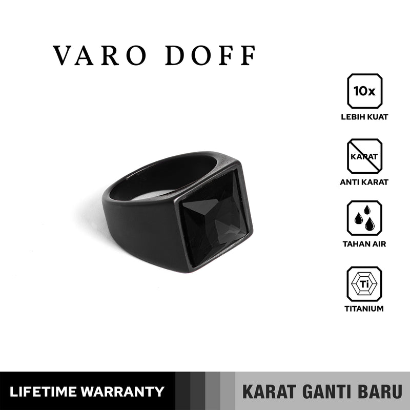 Emrys Premium Ring VARO DOFF Real Titanium Anti Karat Cincin Titanium Pria Wanita