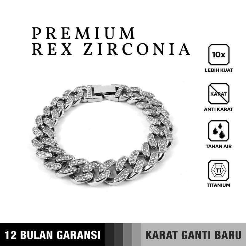 Emrys Bracelet PREMIUM REX ZIRCONIA Gelang Rantai Titanium Pria Wanita