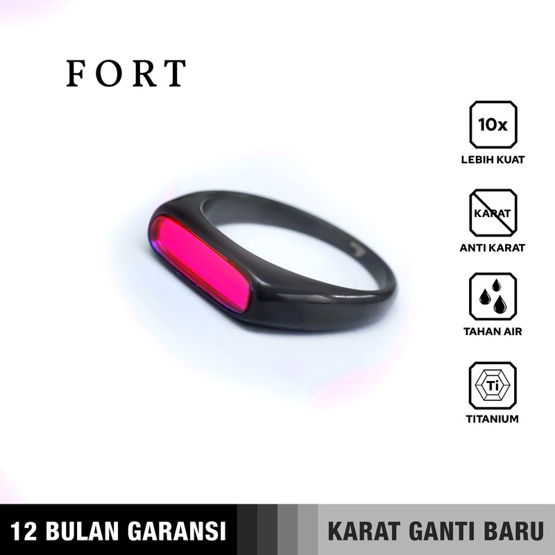 Emrys FORT COLOUR Ring Real Titanium Anti Karat Cincin Pria Wanita