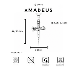 Emrys Liontin Set AMADEUS Titanium Anti Karat Kalung Liontin Salib Titanium Pria Wanita