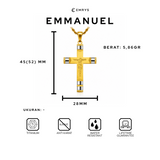 Emrys Liontin Set EMMANUEL Titanium Anti Karat Kalung Liontin Salib Titanium Pria Wanita