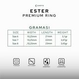 Emrys Premium Ring ESTER Real Titanium Anti Karat Cincin Titanium Pria Wanita