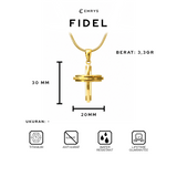 Emrys Liontin Set FIDEL Titanium Anti Karat Kalung Liontin Salib Titanium Pria Wanita
