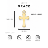 Emrys GRACE Salib  Anting Tindik TITANIUM Anti Karat Pria dan Wanita