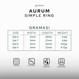 Emrys Simple Ring AURUM  Real Titanium Anti Karat Cincin Titanium Pria Wanita
