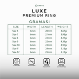Emrys Premium Ring LUXE  Real Titanium Anti Karat Cincin Pria Wanita