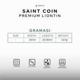 Emrys Liontin Set SAINT COIN + SIERRA Real Titanium Anti Karat Kalung Liontin Titanium Pria Wanita