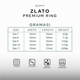 Emrys Premium Ring ZLATO Real Titanium Anti Karat Cincin Titanium Pria Wanita