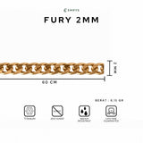 Emrys Necklace FURY 2mm Real Titanium Anti Karat Kalung Titanium Pria Wanita
