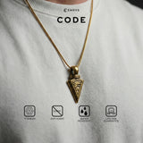 Emrys Liontin Set CODE Real Titanium Anti Karat Kalung Titanium Pria Wanita