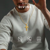 Emrys Liontin Set DIVINE Titanium Anti Karat Kalung Liontin Salib Titanium Pria Wanita