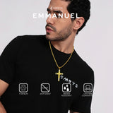 Emrys Liontin Set EMMANUEL Titanium Anti Karat Kalung Liontin Salib Titanium Pria Wanita