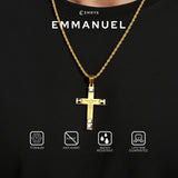 Emrys Liontin Set EMMANUEL Titanium Anti Karat Kalung Liontin Salib Titanium Pria Wanita