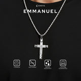 Emrys Liontin Set EMMANUEL Titanium Anti Karat Kalung Liontin Salib Titanium Pria Wanita