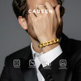 Emrys CADEEN Real Leather Gelang Kulit Asli Pria Wanita