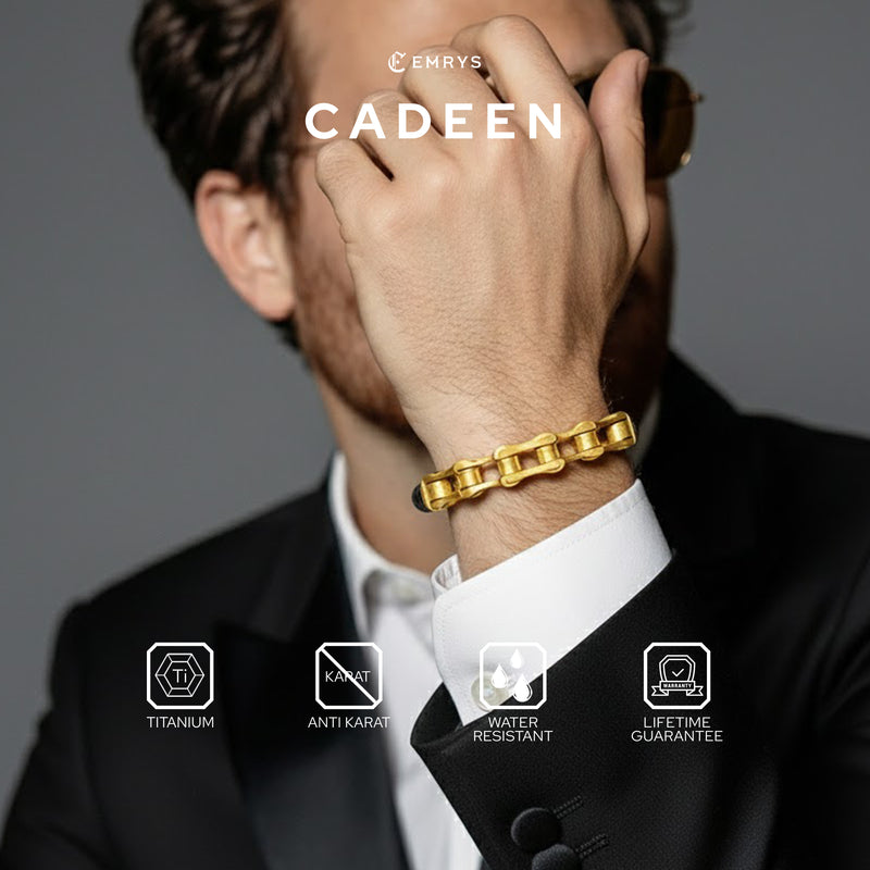 Emrys CADEEN Real Leather Gelang Kulit Asli Pria Wanita