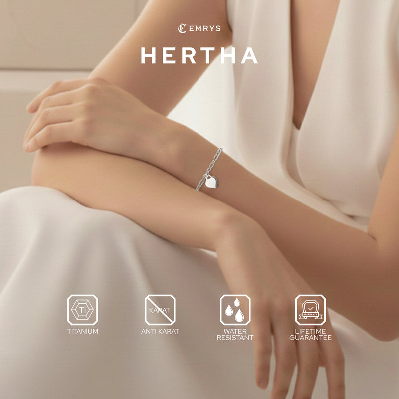 Emrys Bracelet HERTHA Real Titanium Gelang Rantai Anti Karat Pria dan Wanita