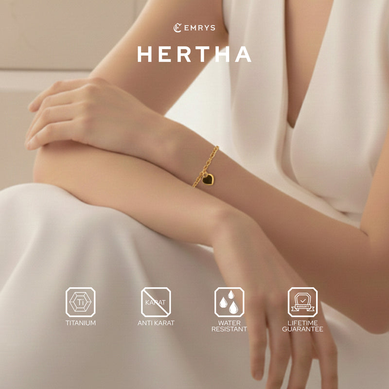 Emrys Bracelet HERTHA Real Titanium Gelang Rantai Anti Karat Pria dan Wanita