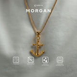 Emrys Liontin Set MORGAN Real Titanium Anti Karat Kalung Titanium Pria Wanita