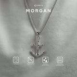 Emrys Liontin Set MORGAN Real Titanium Anti Karat Kalung Titanium Pria Wanita
