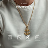 Emrys Liontin Set MORGAN Real Titanium Anti Karat Kalung Titanium Pria Wanita