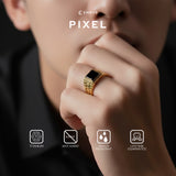 Emrys PIXEL Premium Ring Cincin Titanium Pria Wanita Anti Karat Tahan Air